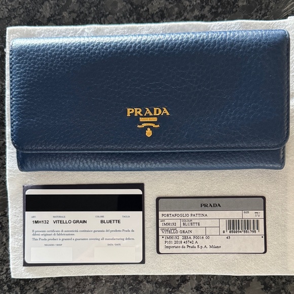 Prada Handbags - Prada Elegant Blue Wallet Set